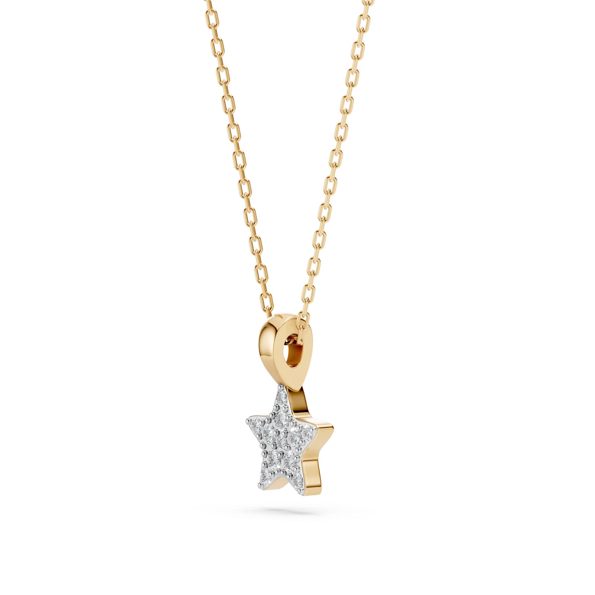 Colier din Aur cu Diamante, Forma Rotund Briliant, 0,08 CT