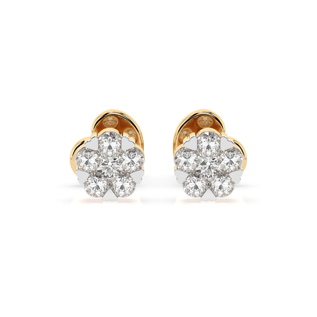 Cercei din Aur cu Diamante, Forma Rotund Briliant, 0,24 CT