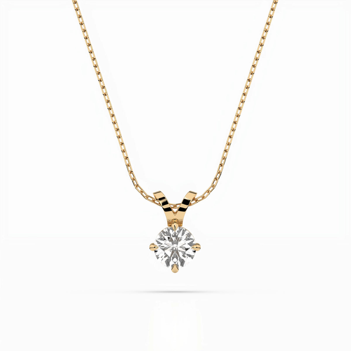 Colier din Aur cu Diamant, Forma Rotund Briliant, 0,40 CT