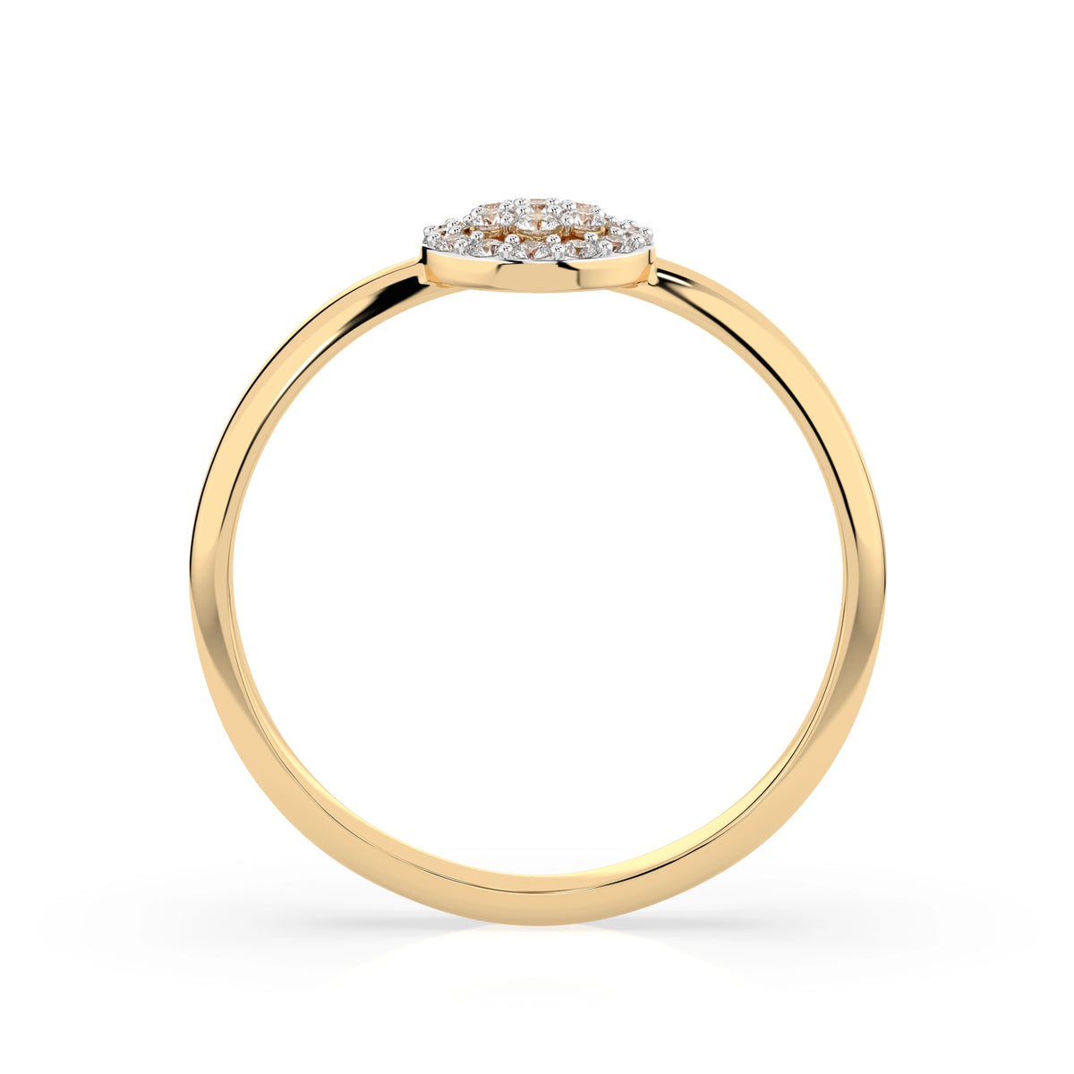 Inel din Aur cu Diamante, Forma Rotund Briliant, 0,15 CT