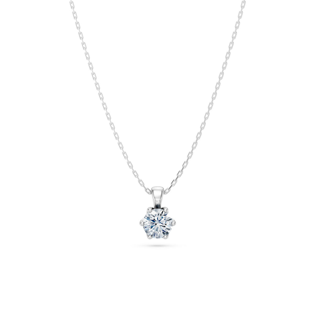 Colier din Aur cu Diamant, Forma Rotund Briliant, 0,50 CT