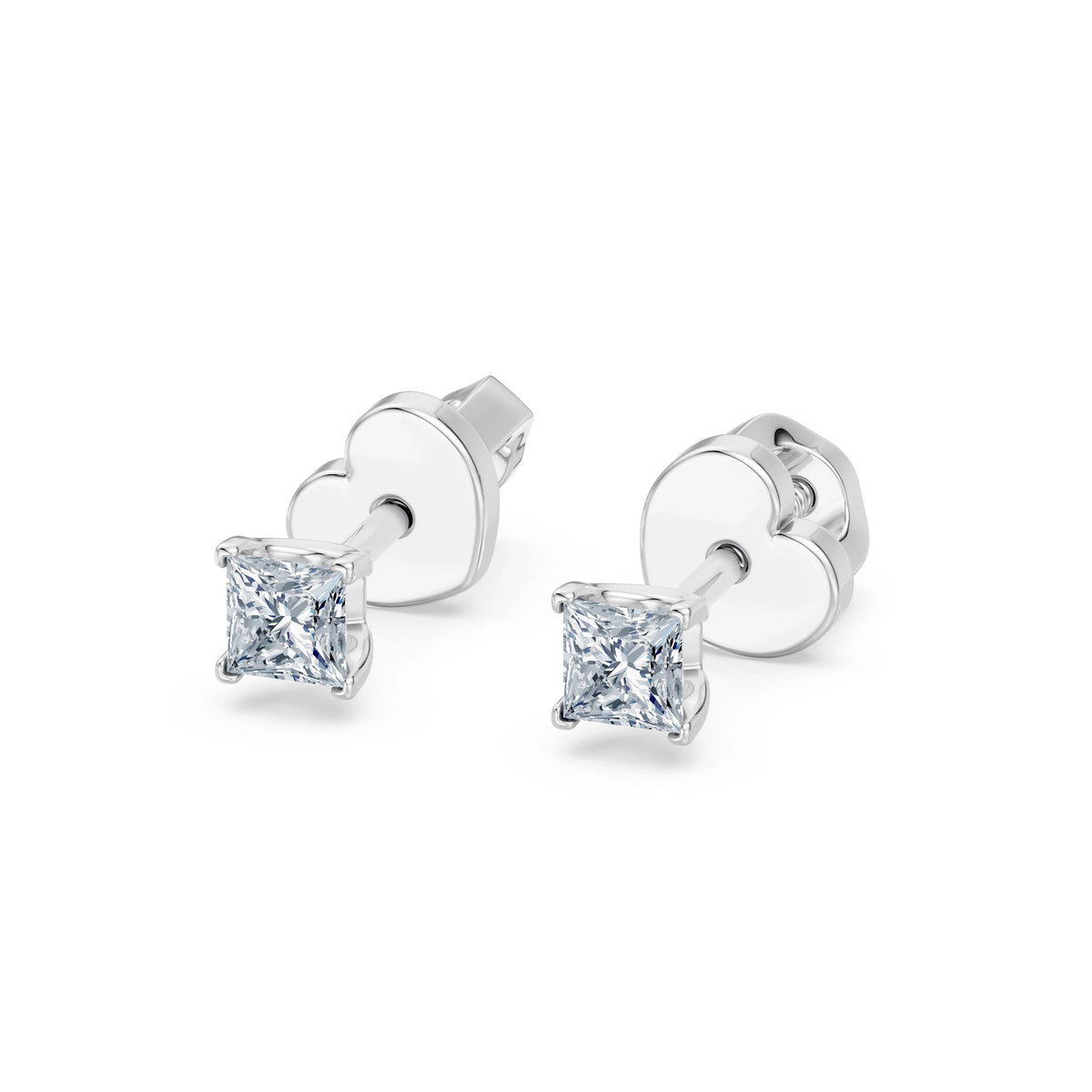 Cercei din Aur cu Diamante, Forma Princess, 0,34 CT