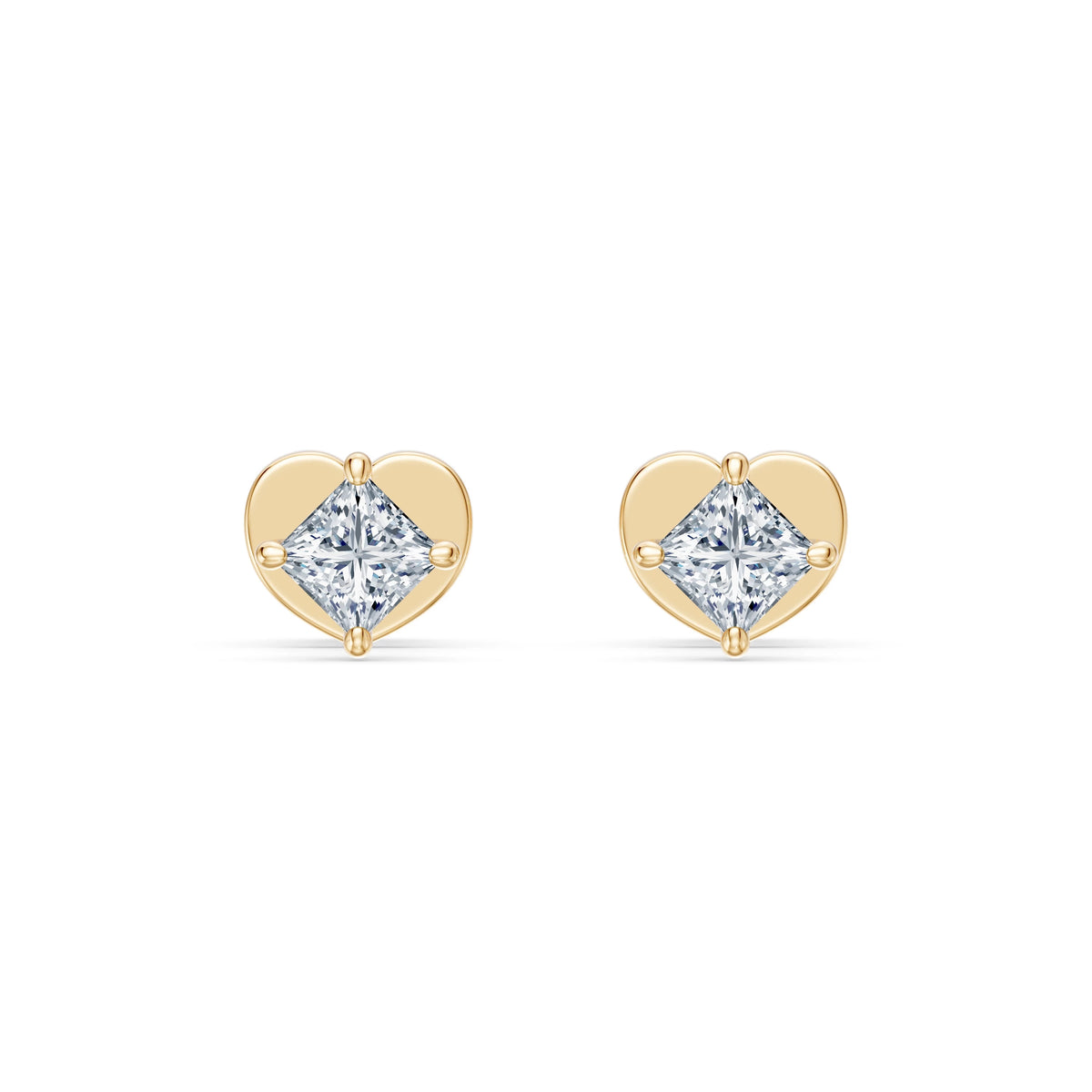 Cercei din Aur cu Diamante, Forma Princess, 0,34 CT