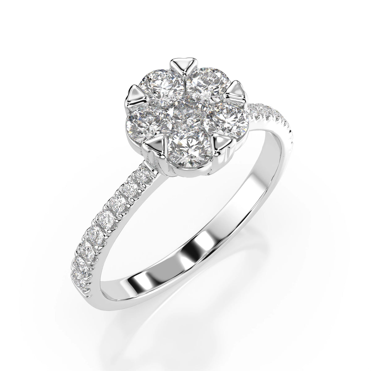 Inel din Aur cu Diamante, Forma Rotund Briliant, 0,79 CT