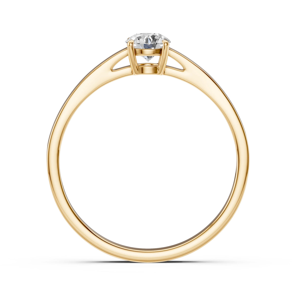 Inel de Logodnă Solitaire din Aur, Diamant Rotund Briliant 0.40 CT