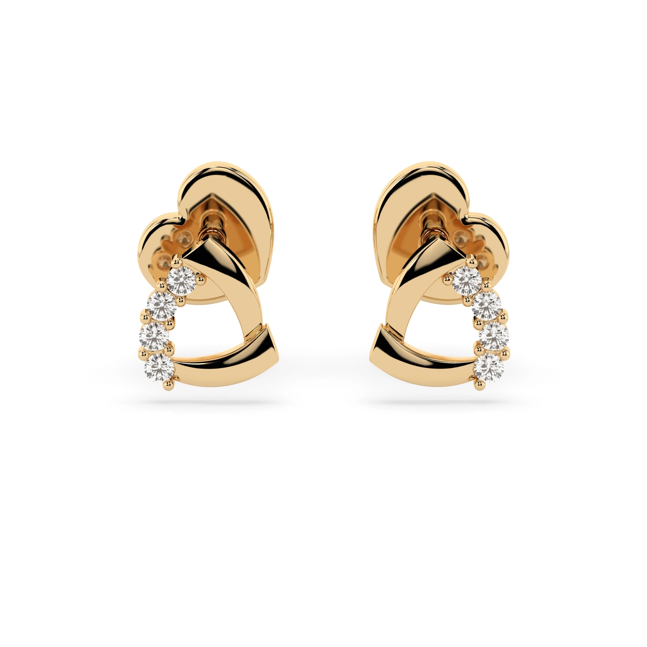 Cercei din Aur cu Diamante Rotunde Briliant 0.05 CT