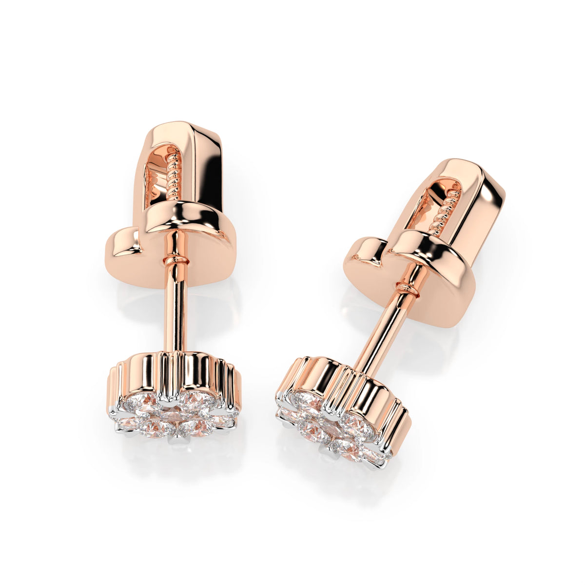 Cercei din Aur cu Diamante Rotunde Briliant 0.21 CT