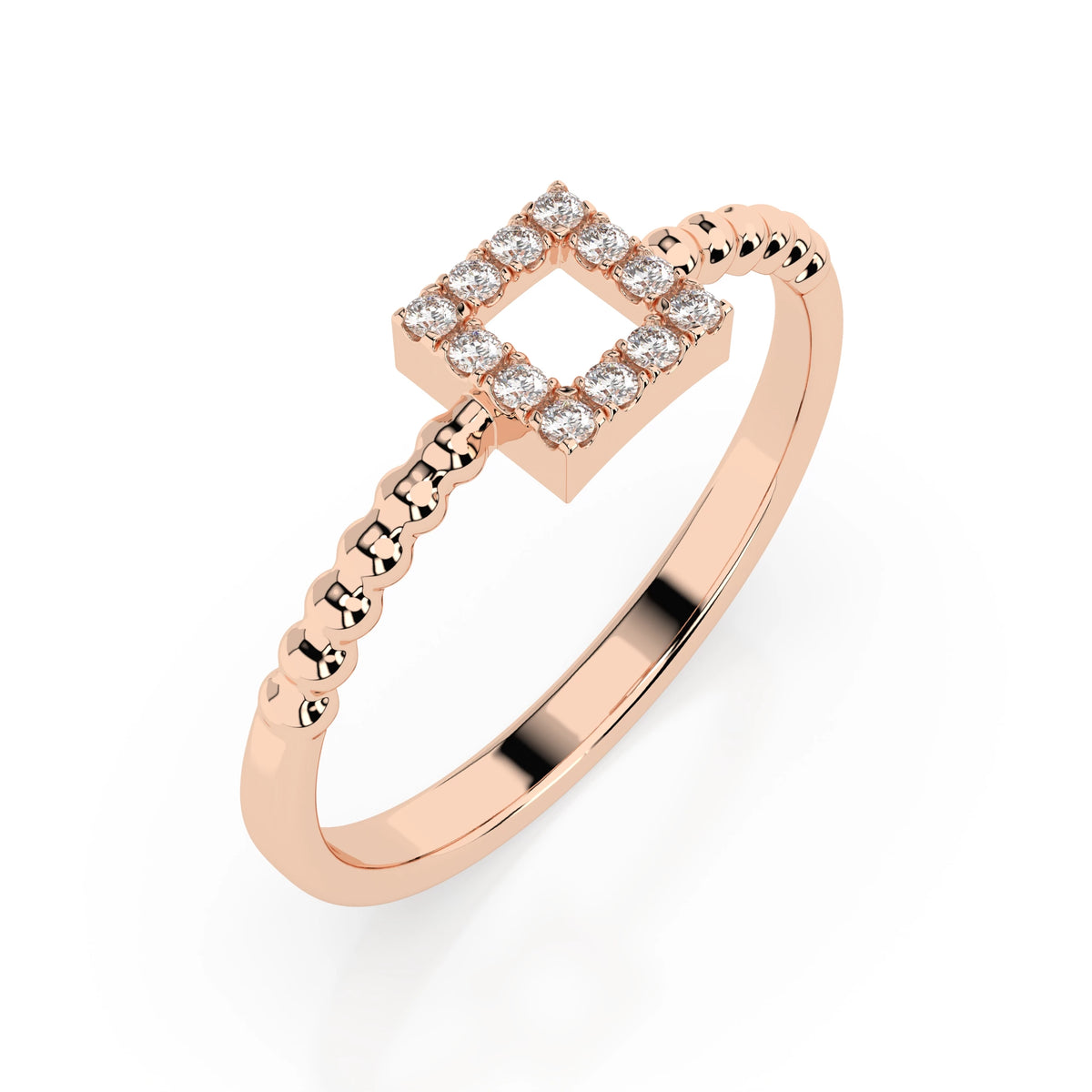 Inel din Aur cu Diamante, Forma Rotund Briliant, 0,07 CT