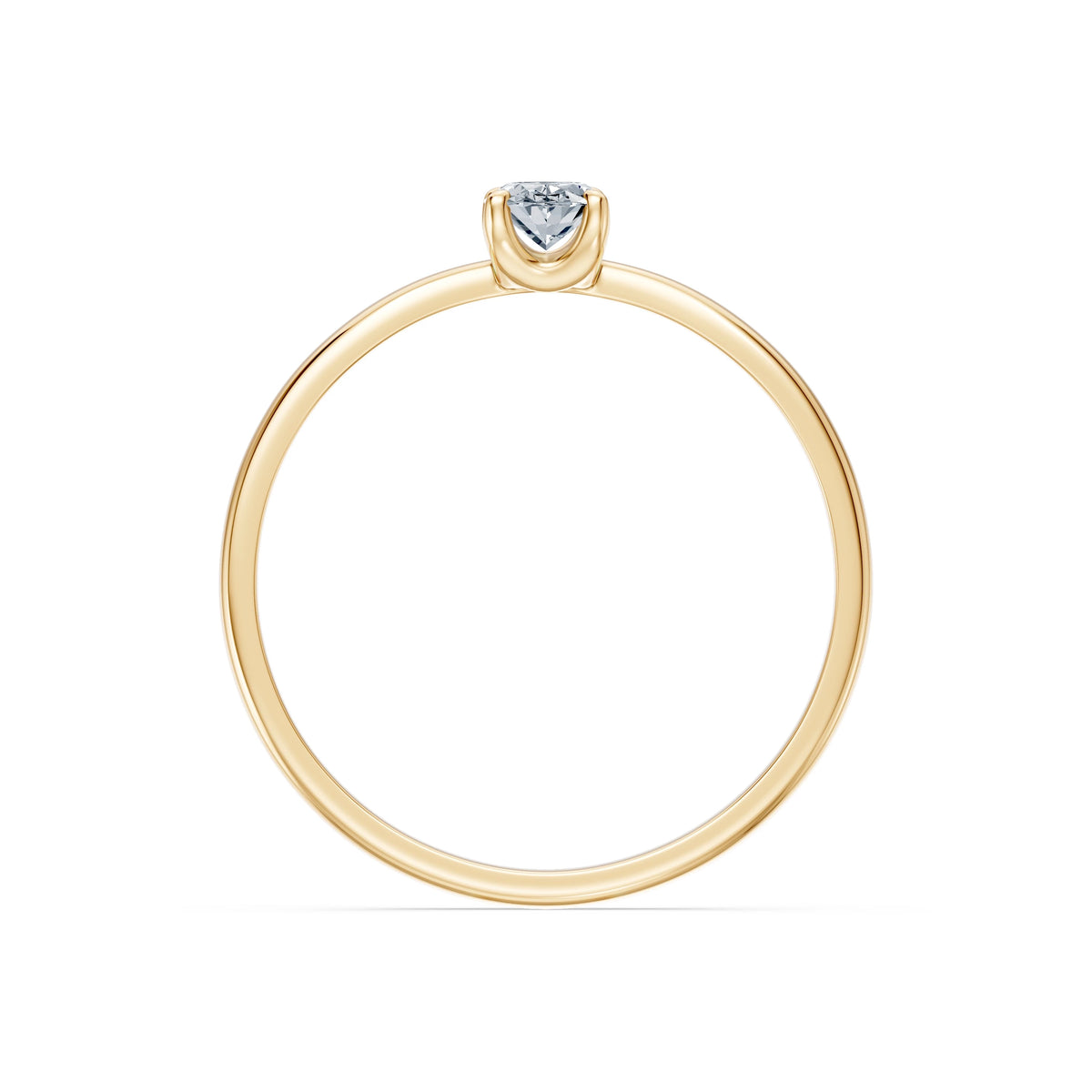 Inel de Logodnă Solitaire din Aur, Diamant Oval 0,30 CT
