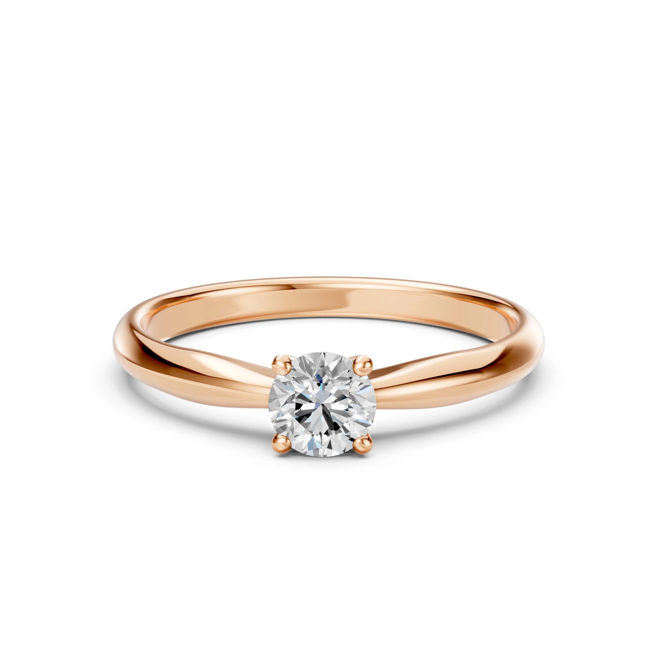 Inel de Logodnă Solitaire din Aur, Diamant Rotund Briliant 0.50 CT
