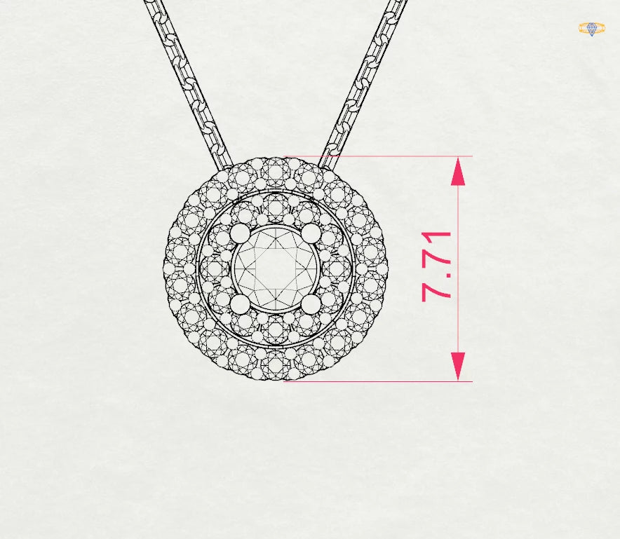 Colier din Aur cu Diamante Rotunde Briliant 0.24 CT
