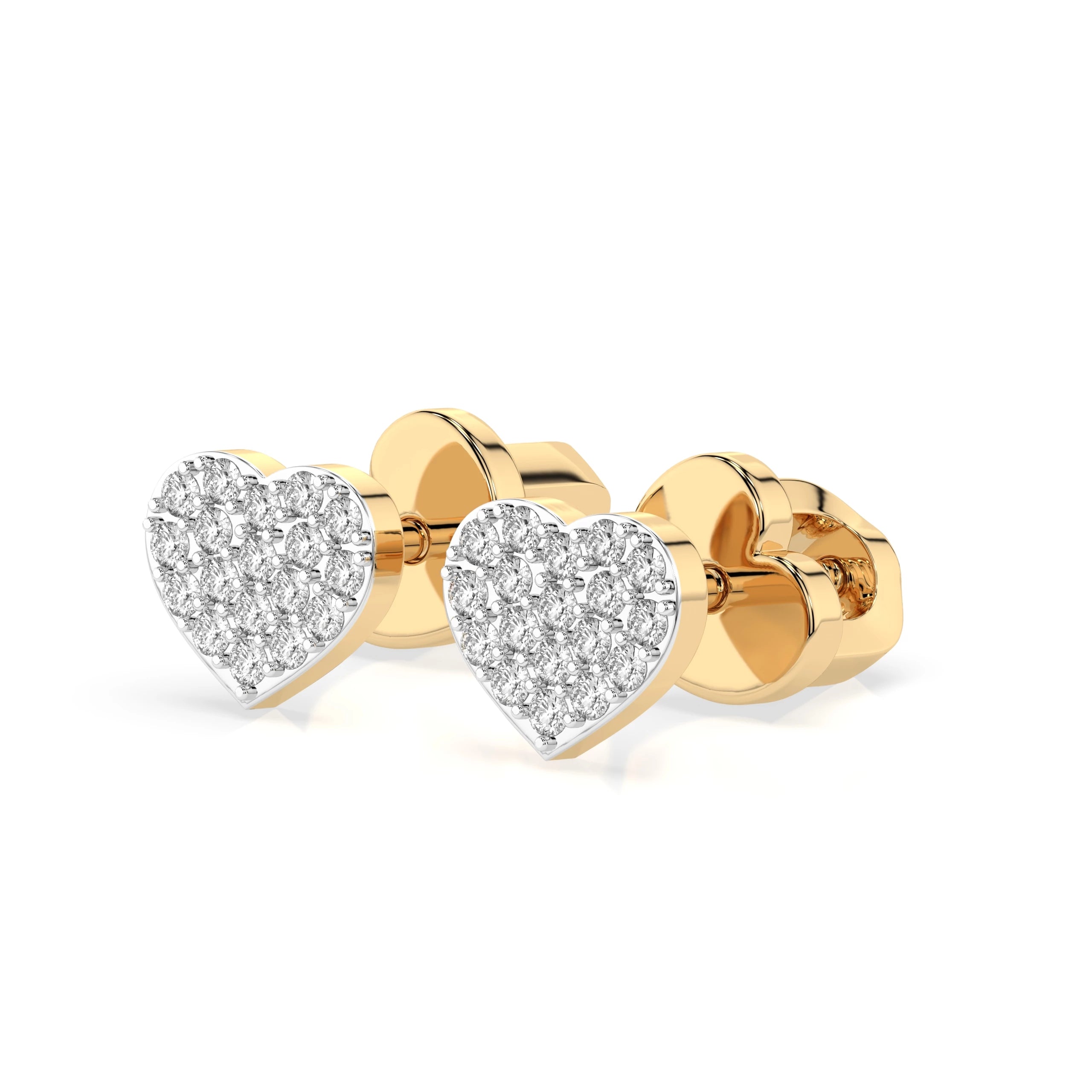 Cercei din Aur cu Diamante Rotunde Briliant 0.18 CT