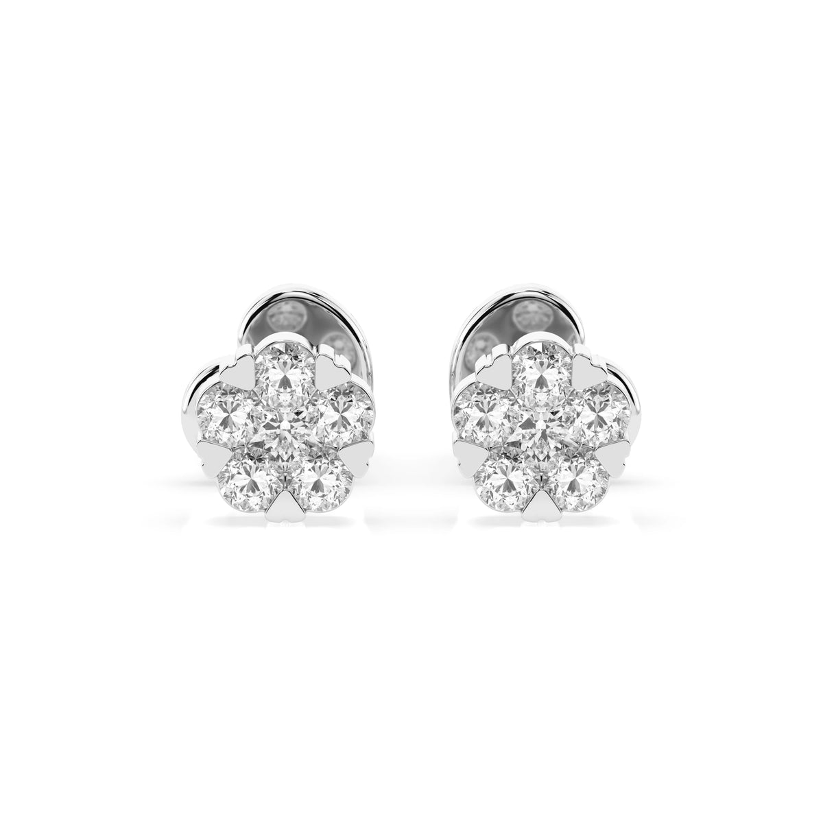 Cercei din Aur cu Diamante, Forma Rotund Briliant, 0,24 CT
