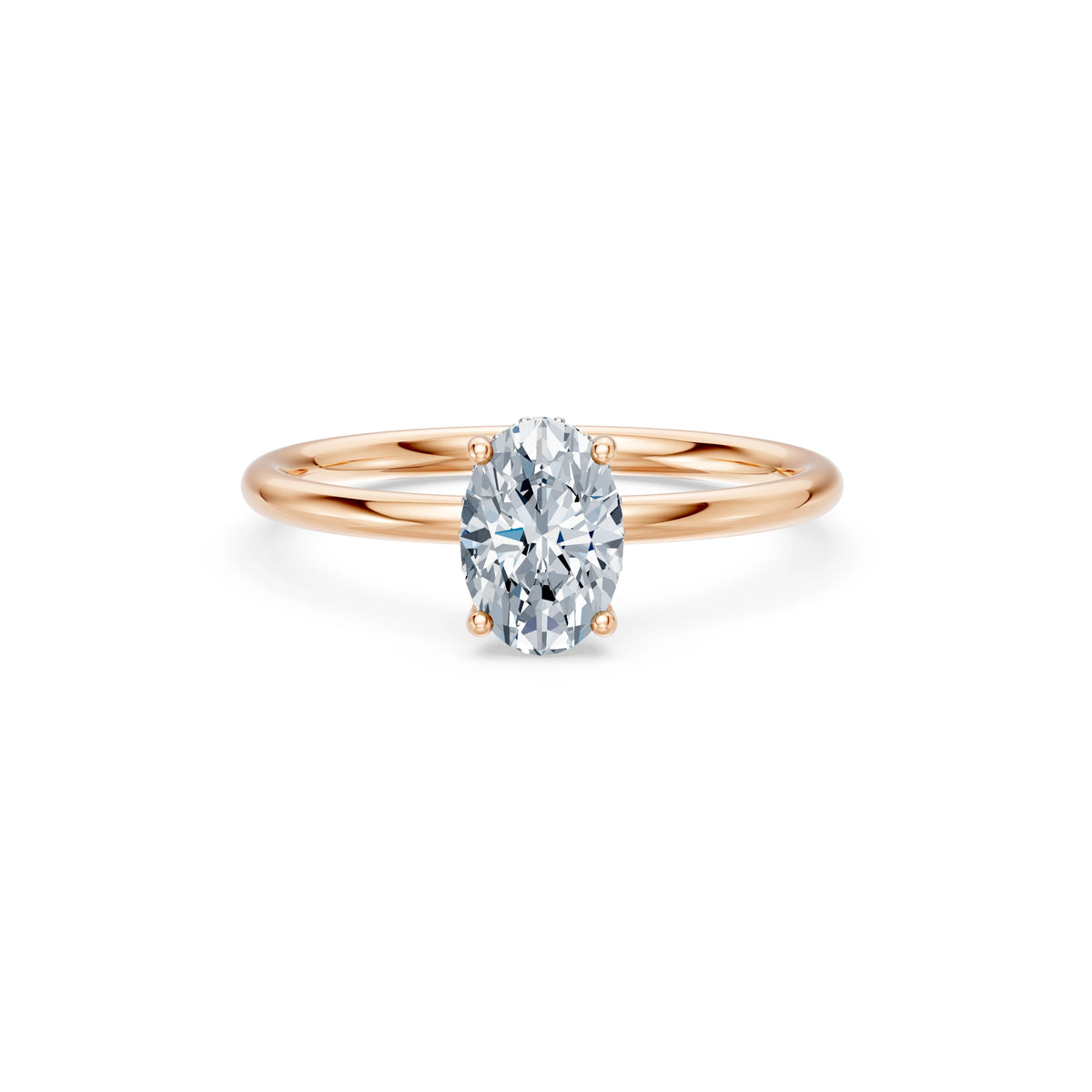 Inel de Logodnă Solitaire din Aur, Diamant Oval 1,00 CT