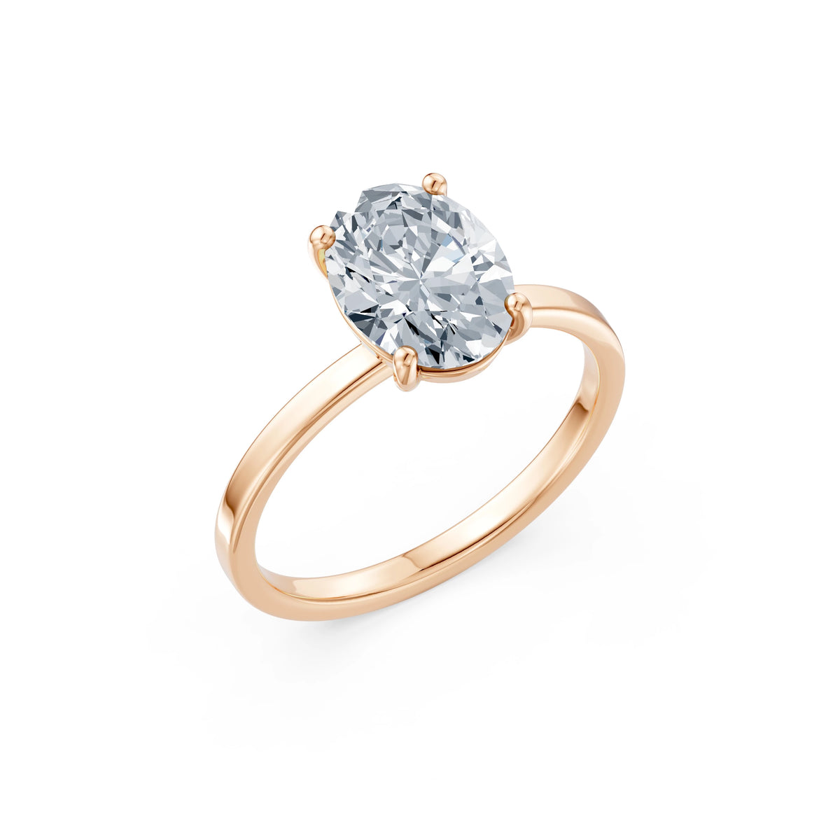 Inel de Logodnă Solitaire din Aur, Diamant Oval 2,00 CT