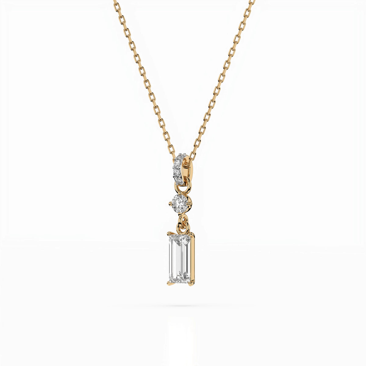 Colier din Aur cu Diamante, Forma Baguette, 0,36 CT