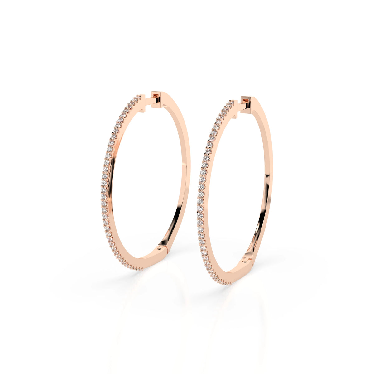 Cercei din Aur cu Diamante, Forma Rotund Briliant, 0,38 CT