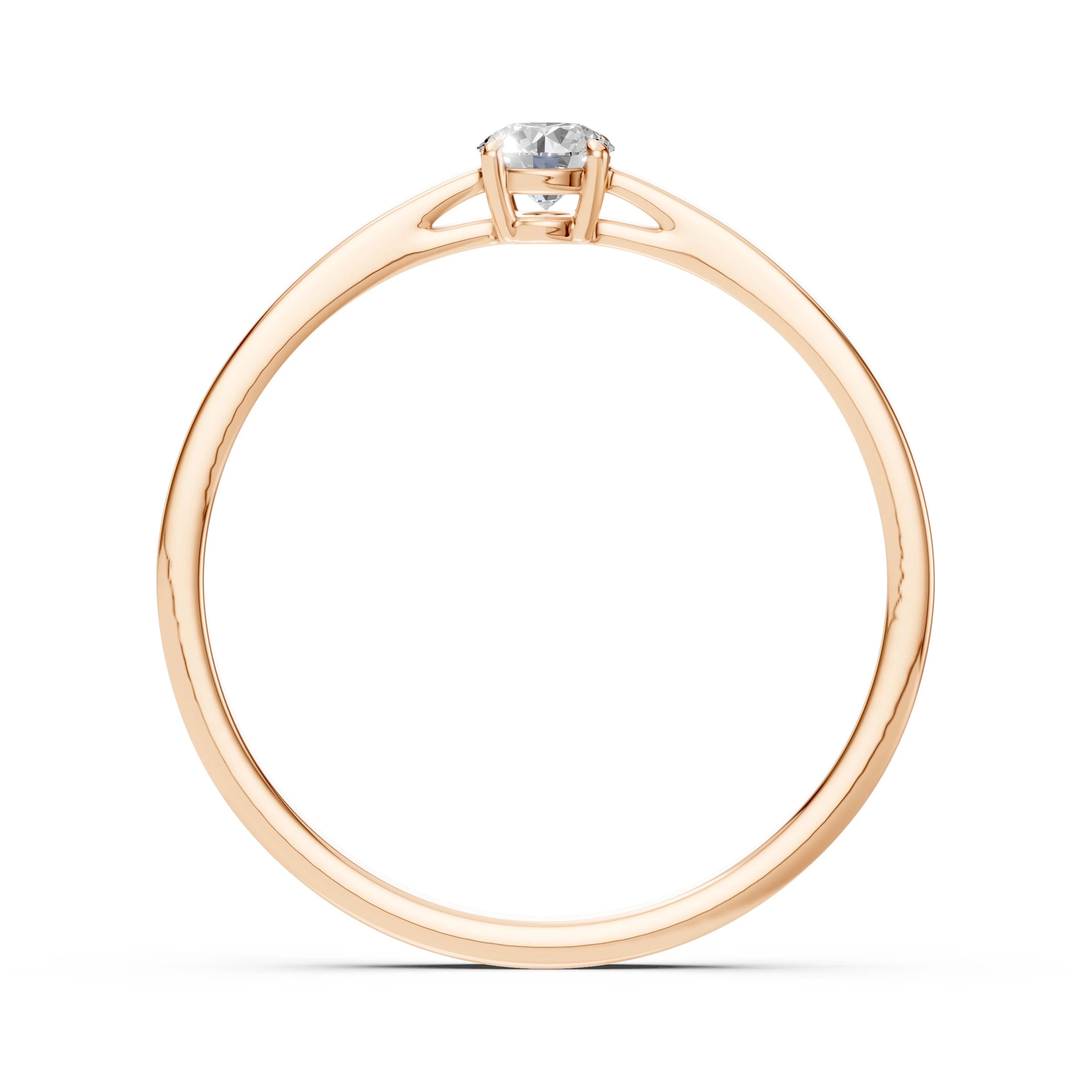 Inel de Logodnă Solitaire din Aur, Diamant Rotund Briliant 0.20 CT