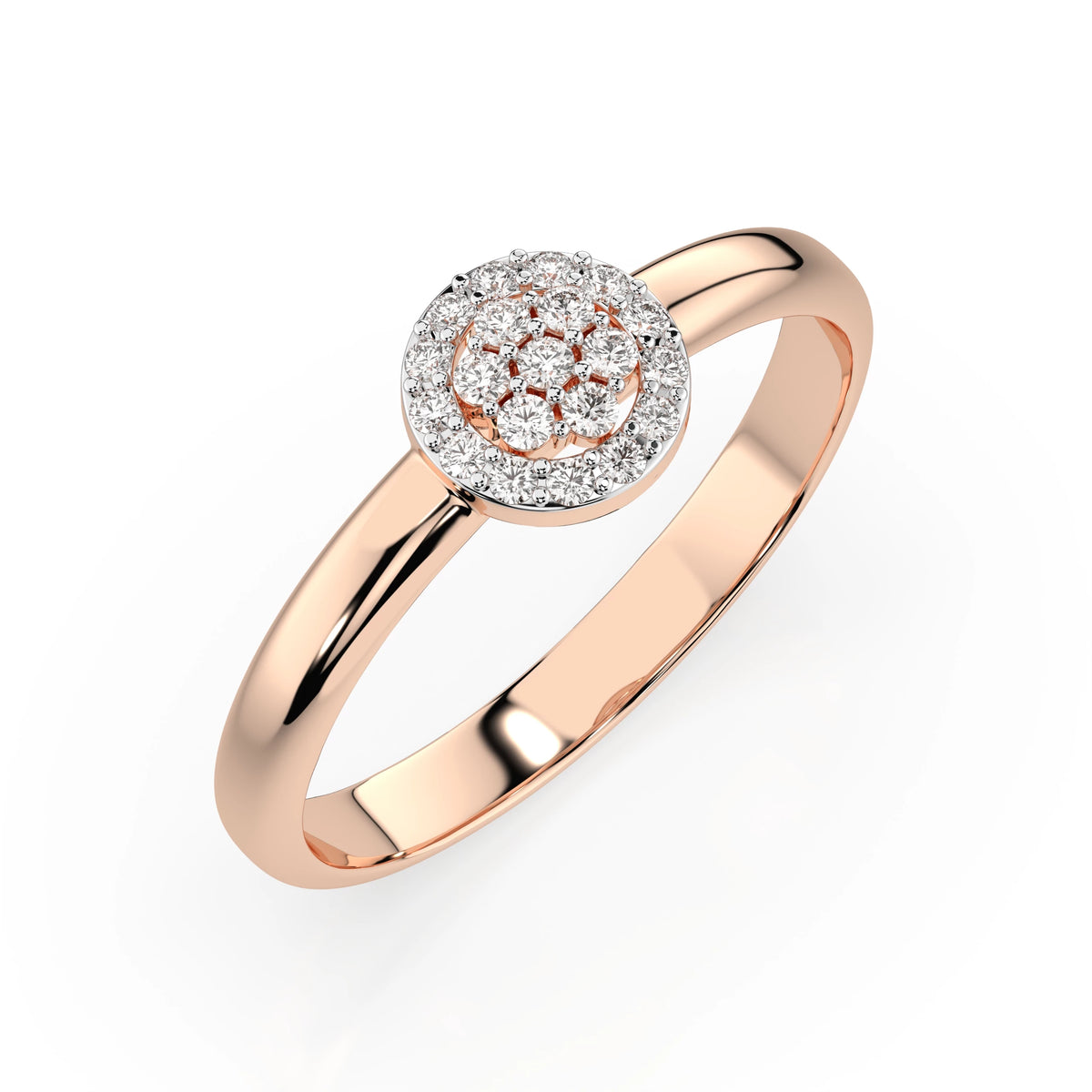 Inel din Aur cu Diamante, Forma Rotund Briliant, 0,15 CT