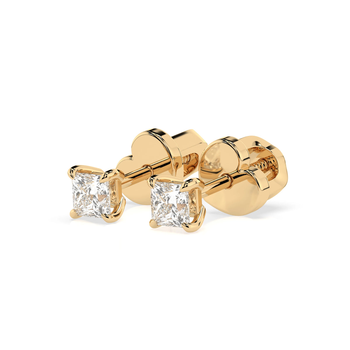Cercei din Aur cu Diamante, Forma Princess, 0,34 CT