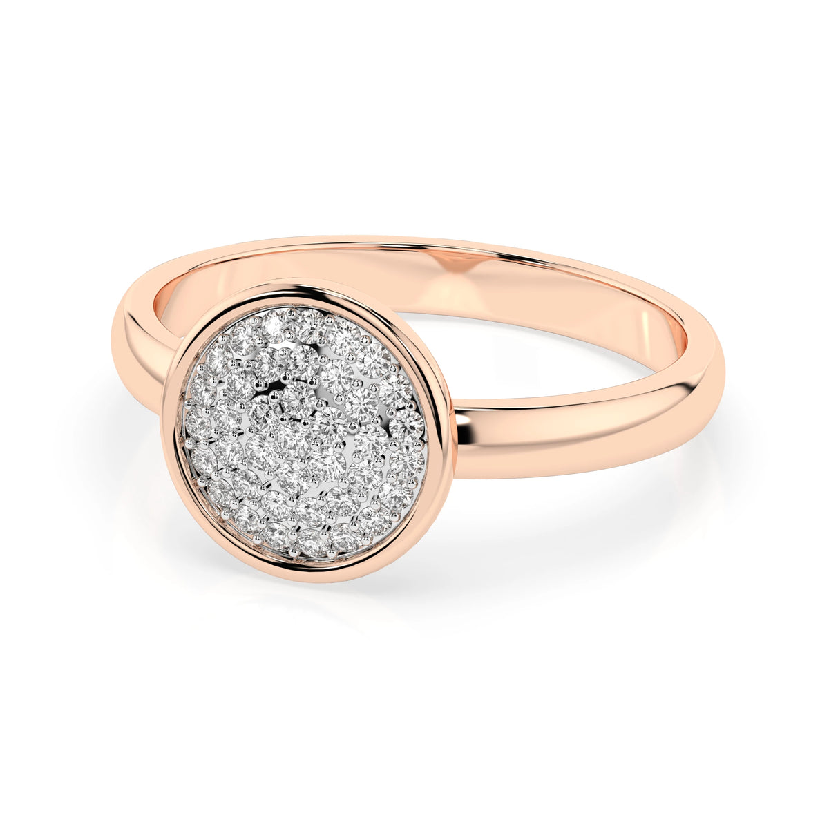 Inel din Aur cu Diamante, Forma Rotund Briliant, 0,23 CT