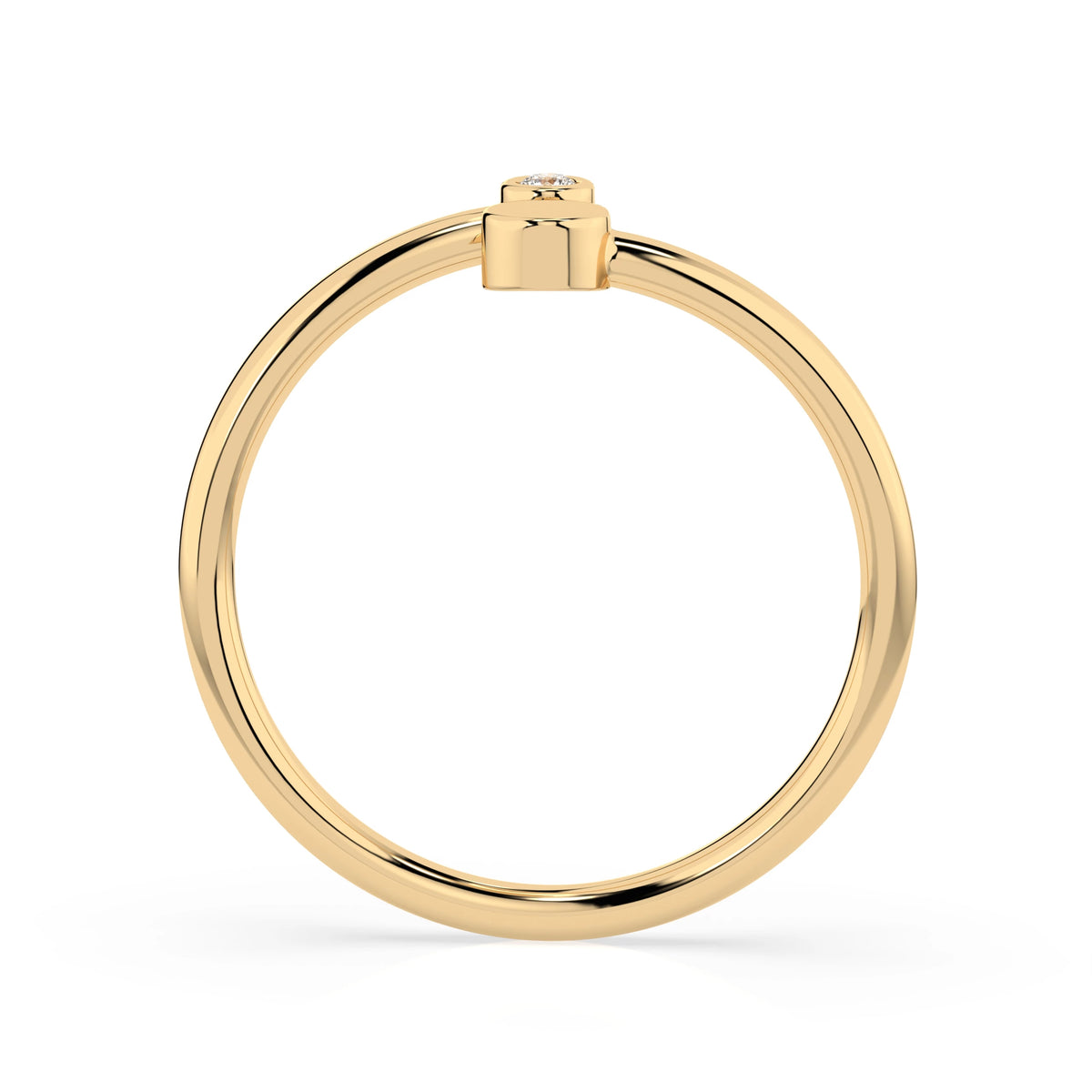 Inel din Aur cu Diamant, Forma Rotund Briliant, 0,02 CT