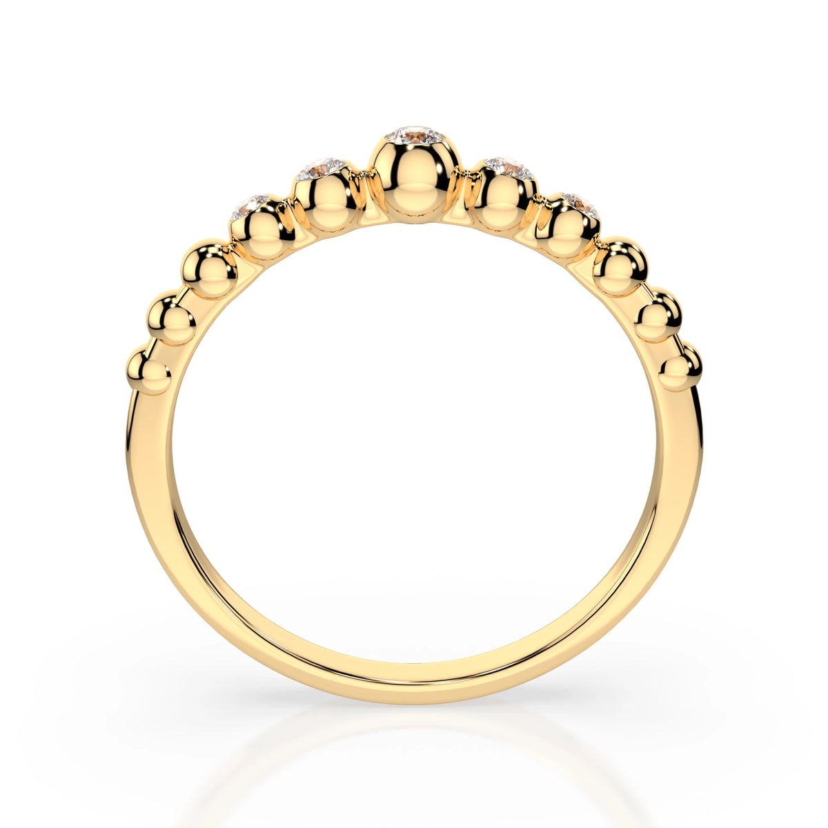 Inel din Aur cu Diamante, Forma Rotund Briliant, 0,11 CT