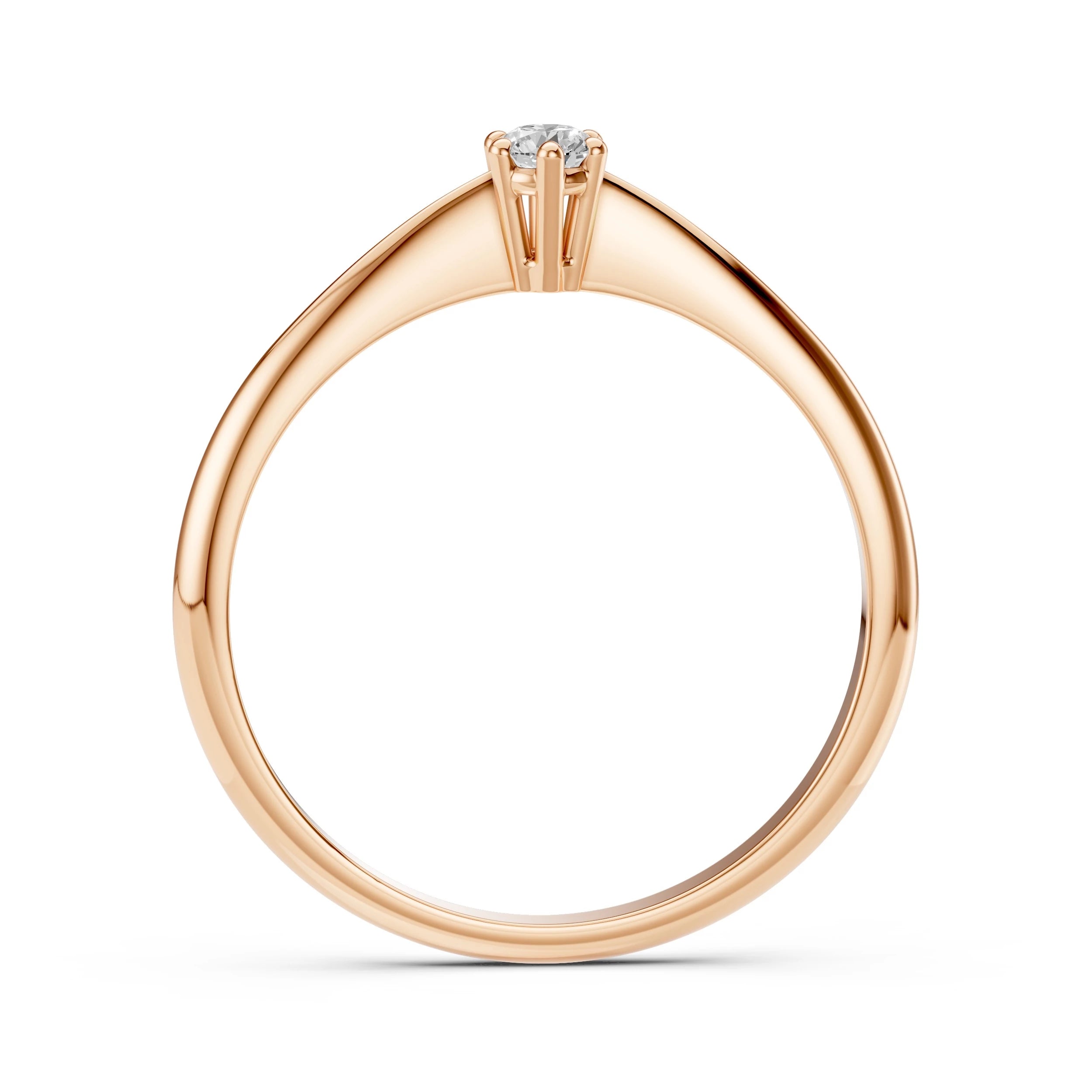 Inel de Logodnă Solitaire din Aur, Diamant Rotund Briliant 0.15 CT