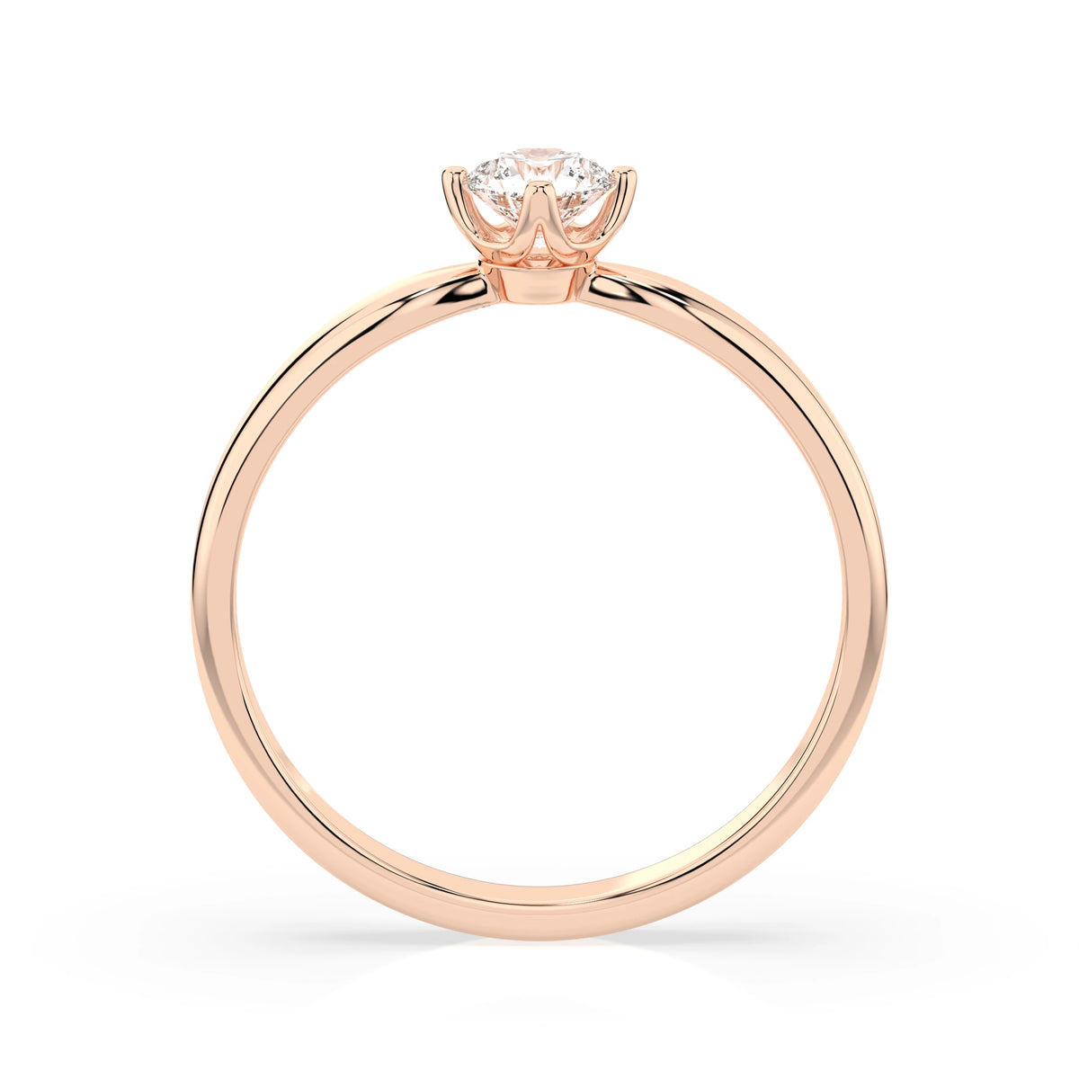 Inel de Logodnă Solitaire din Aur, Diamant Rotund Briliant 0,30 CT