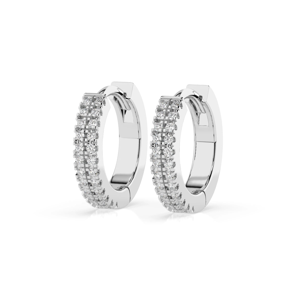 Cercei din Aur cu Diamante, Forma Rotund Briliant, 0,19 CT
