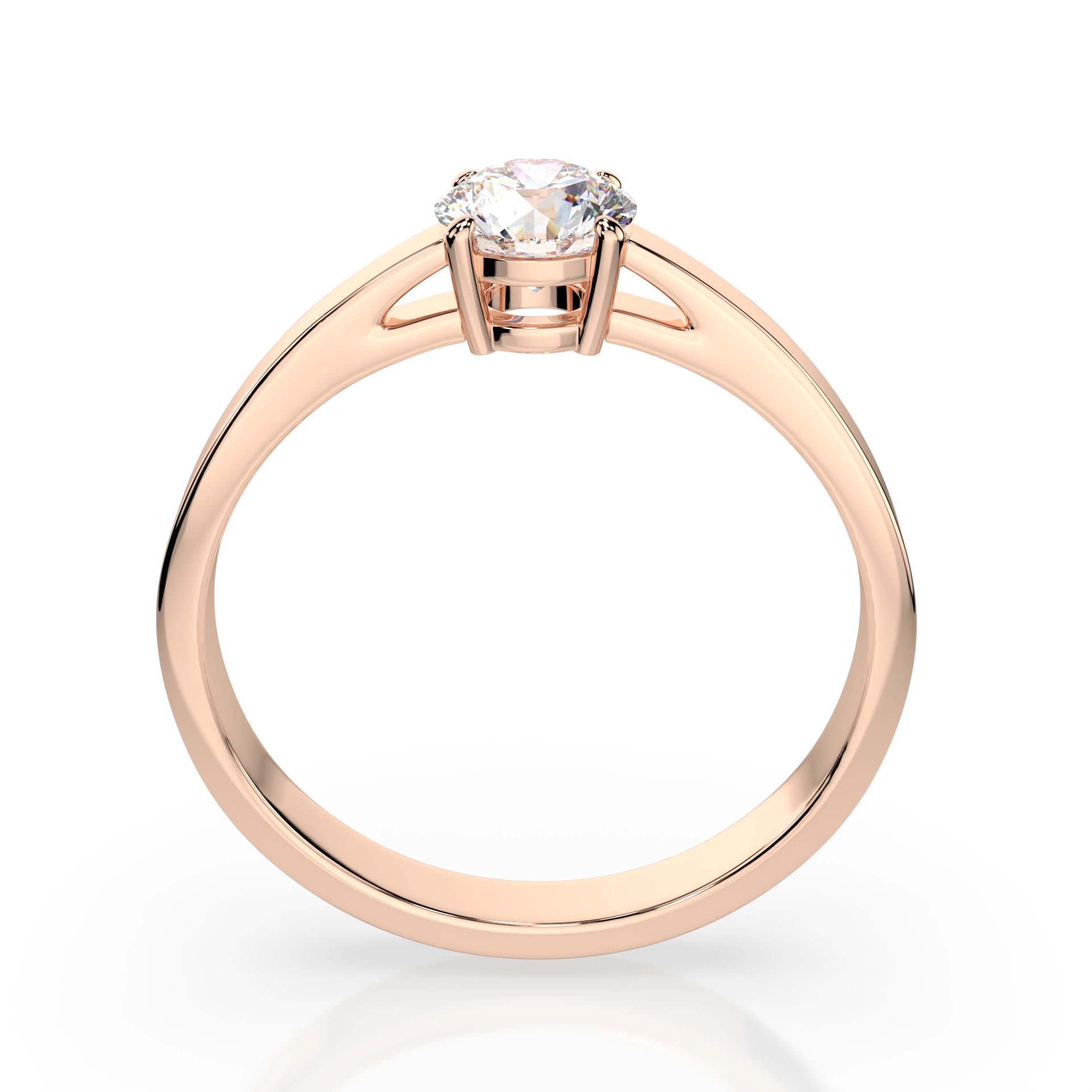 Inel de Logodnă Solitaire din Aur, Diamant Rotund Briliant 0.50 CT