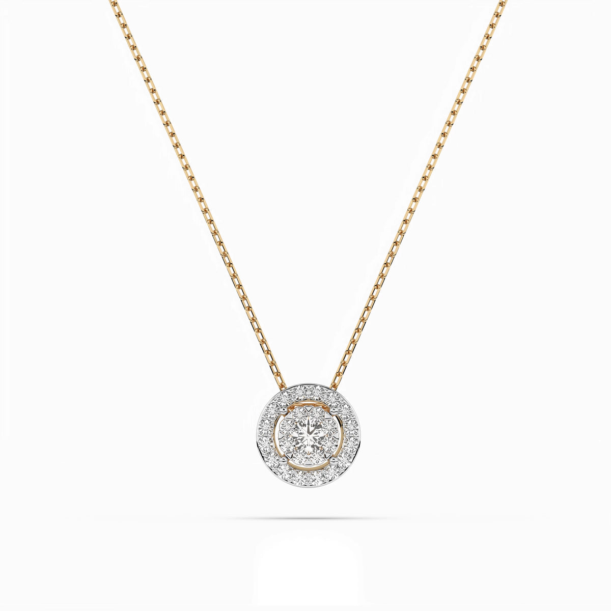 Colier din Aur cu Diamante, Forma Rotund Briliant, 0,24 CT