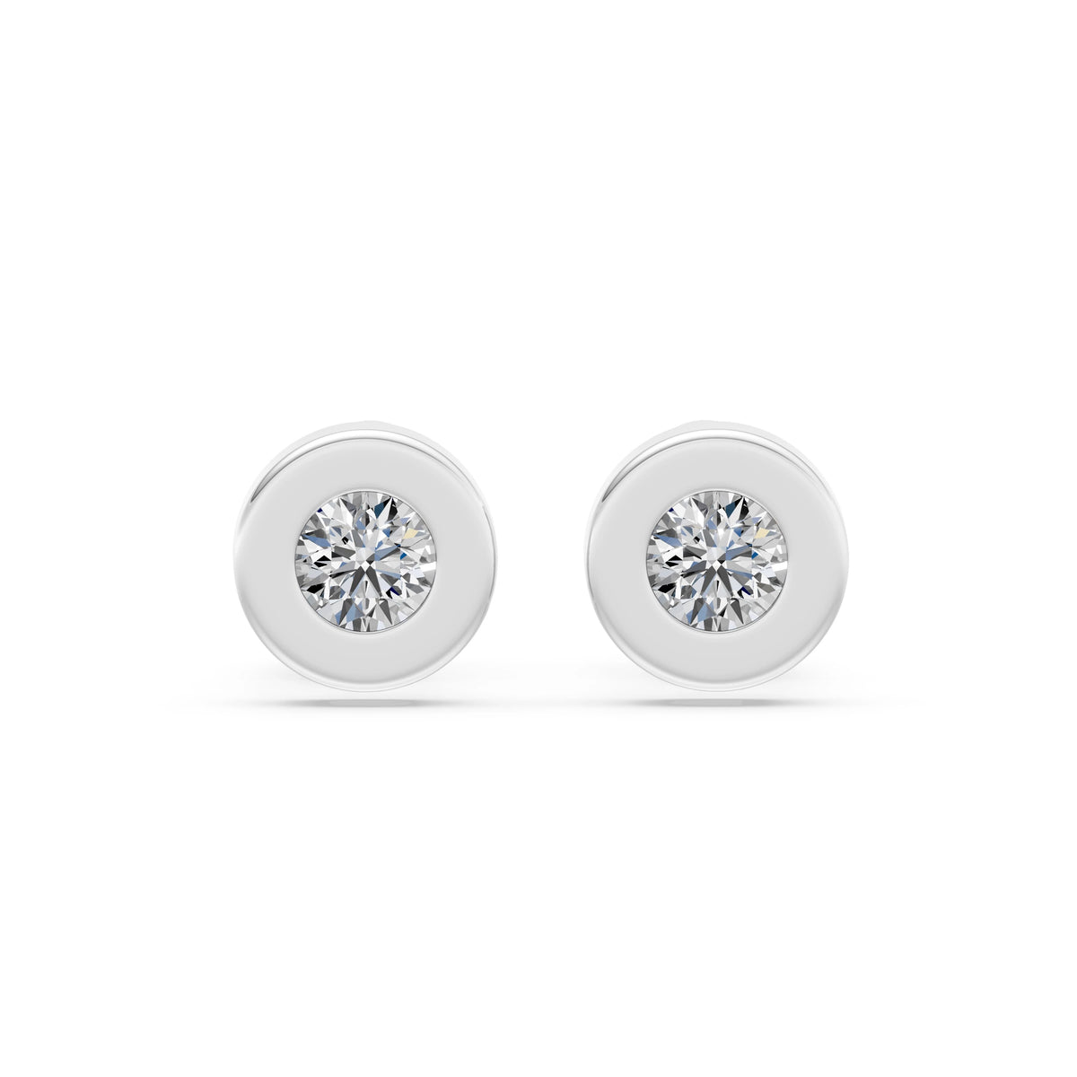 Cercei din Aur cu Diamante, Forma Rotund Briliant, 0,40 CT