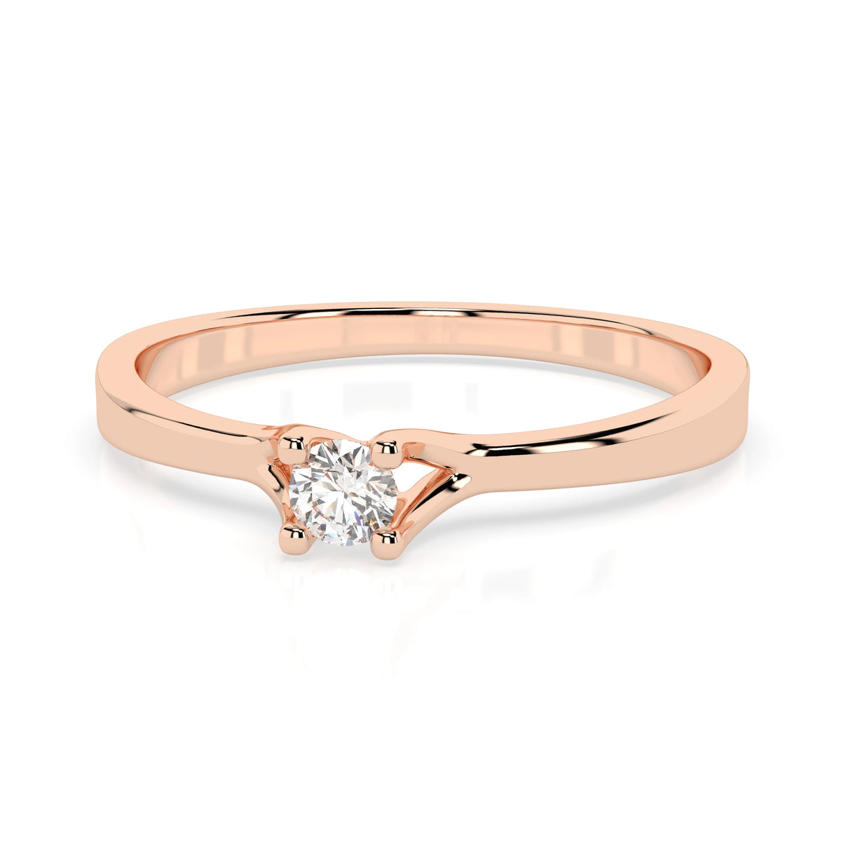 Inel de Logodnă Solitaire din Aur, Diamant Rotund Briliant 0,06 CT