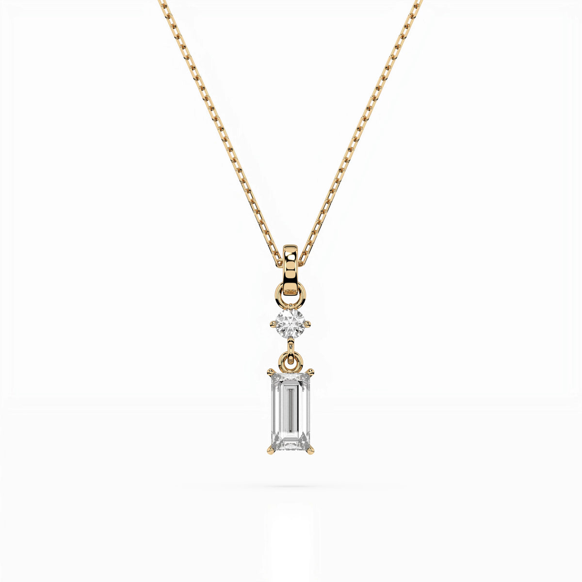 Colier din Aur cu Diamante, Forma Baguette, 0,34 CT