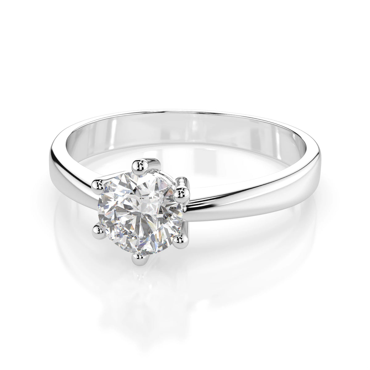 Inel de Logodnă Solitaire din Aur, Diamant Rotund Briliant 0,50 CT