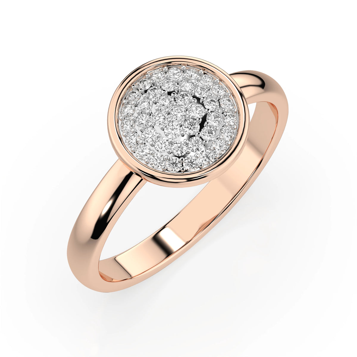 Inel din Aur cu Diamante, Forma Rotund Briliant, 0,23 CT