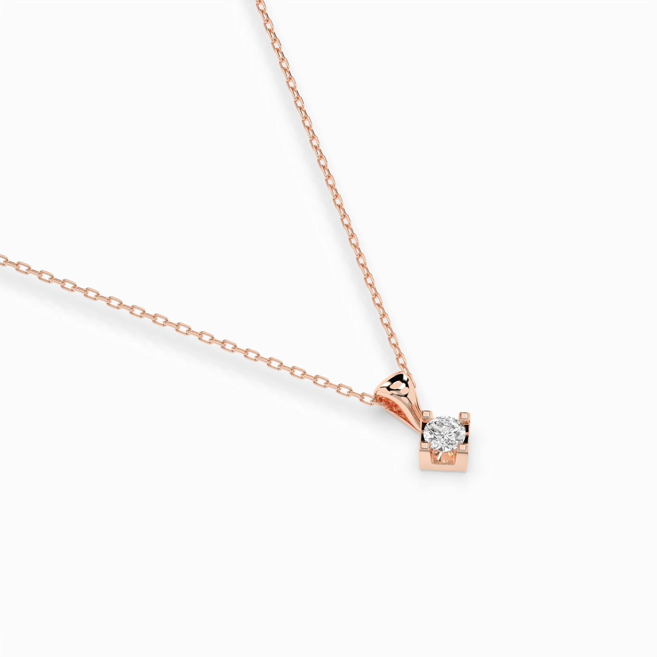 Colier din Aur cu Diamant Rotund Briliant 0.08 CT