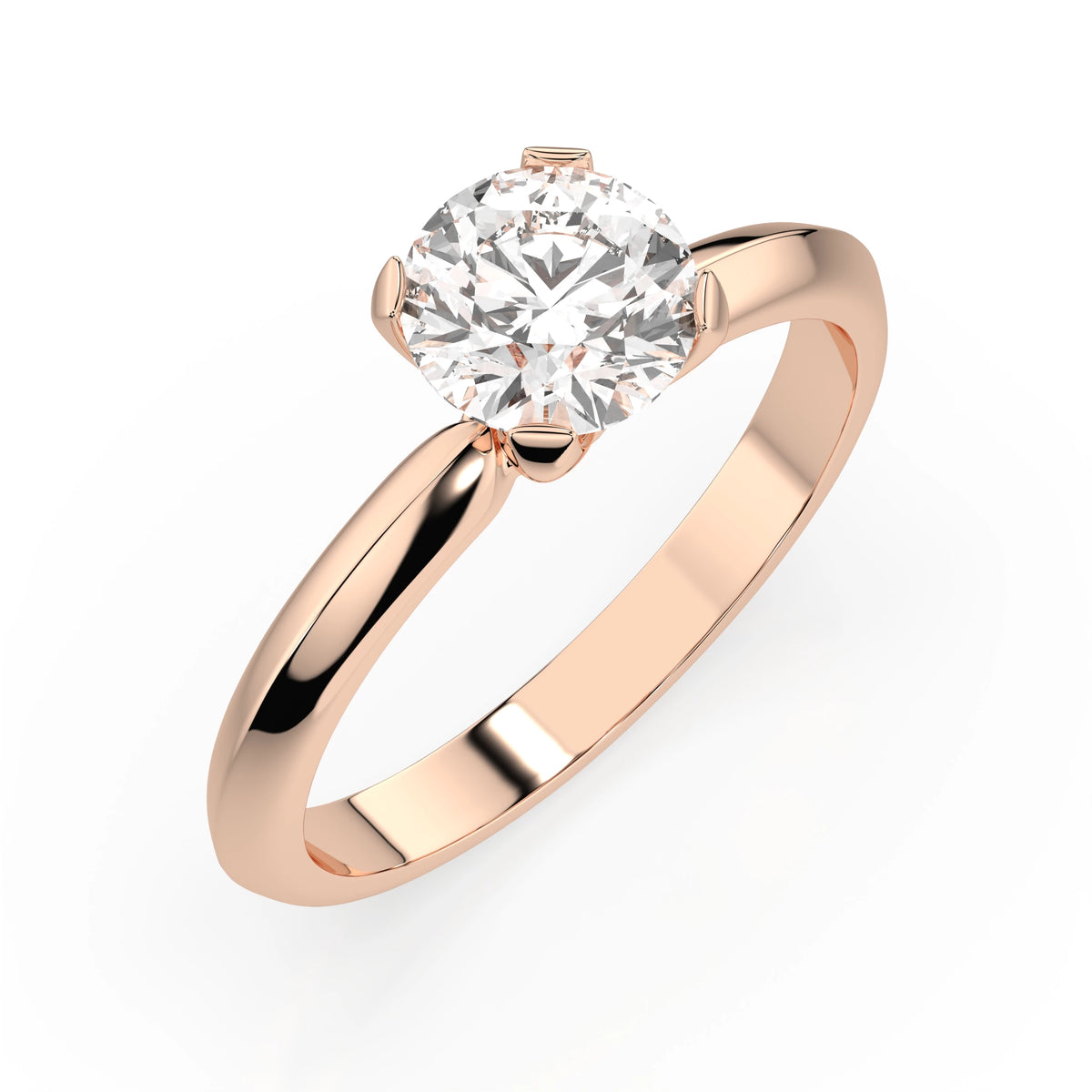 Inel de Logodnă Solitaire din Aur, Diamant Rotund Briliant 0,70 CT
