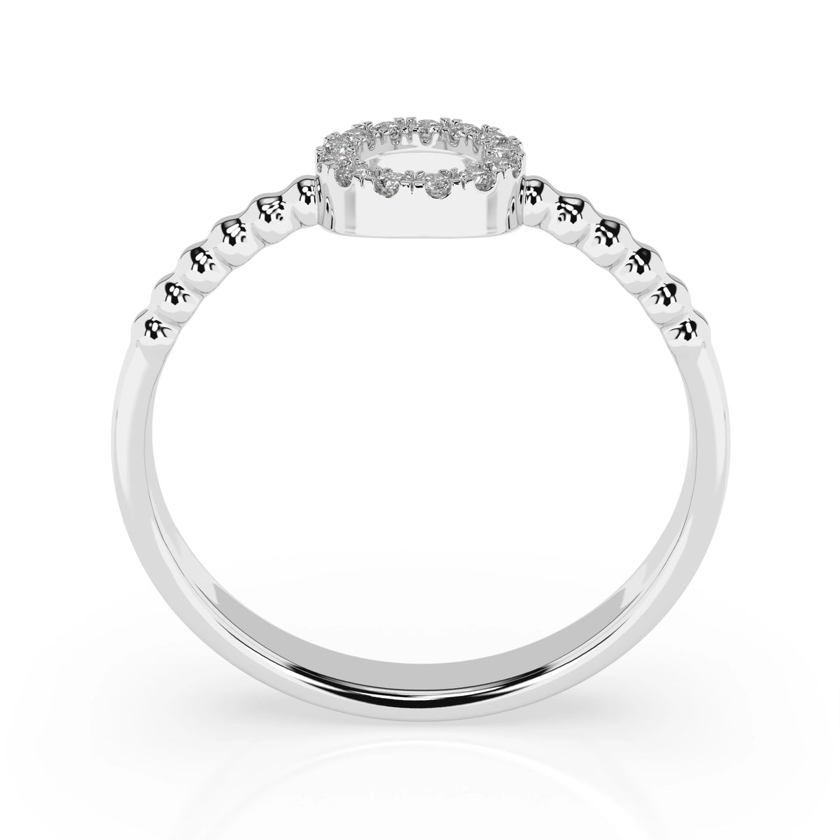 Inel din Aur cu Diamante, Forma Rotund Briliant, 0,08 CT