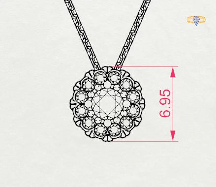 Colier din Aur cu Diamante Rotunde Briliant 0.20 CT