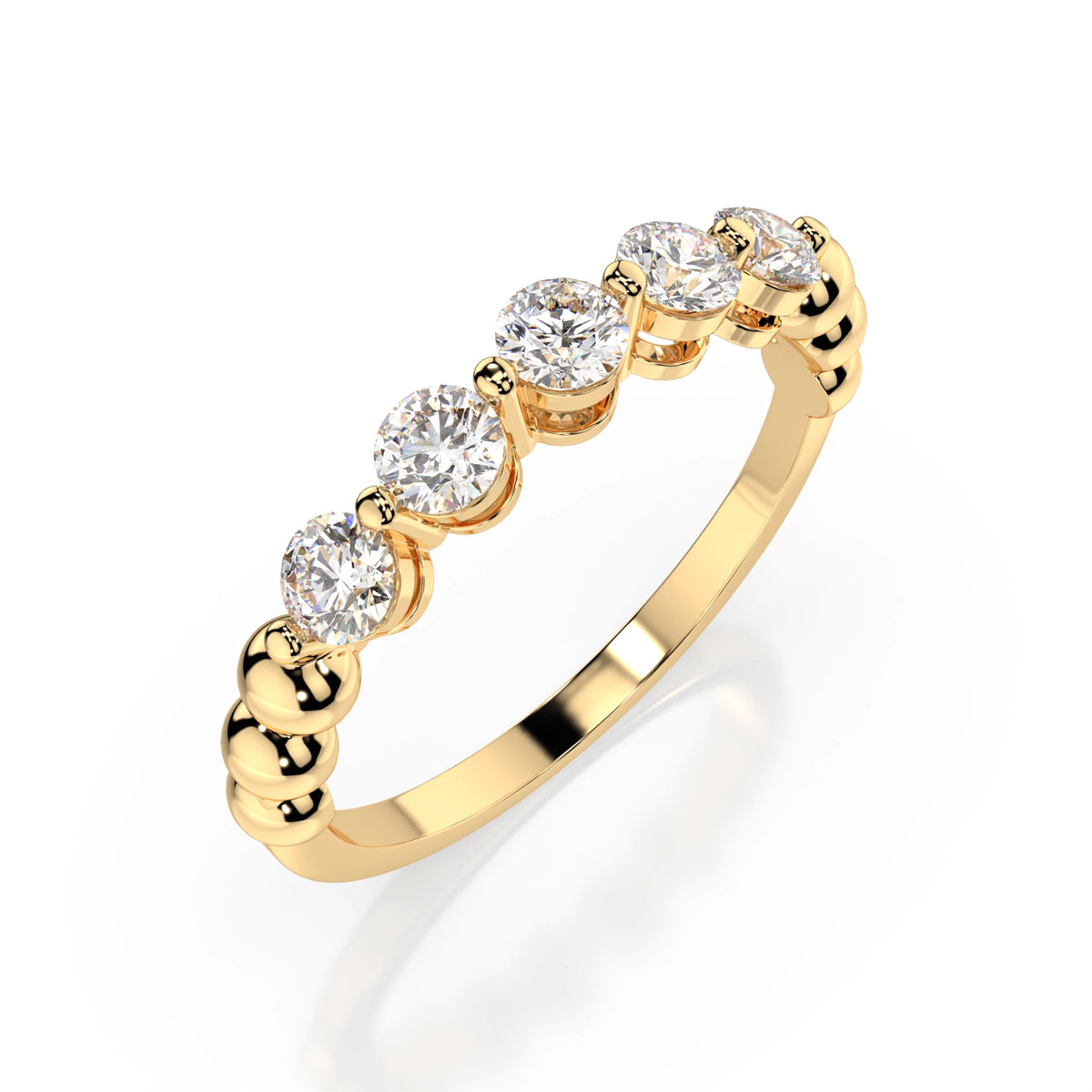 Inel din Aur cu Diamante, Forma Rotund Briliant, 0,50 CT
