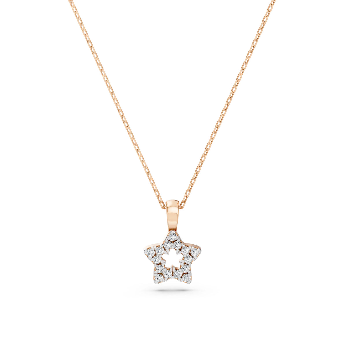 Colier din Aur cu Diamante, Forma Rotund Briliant, 0,08 CT