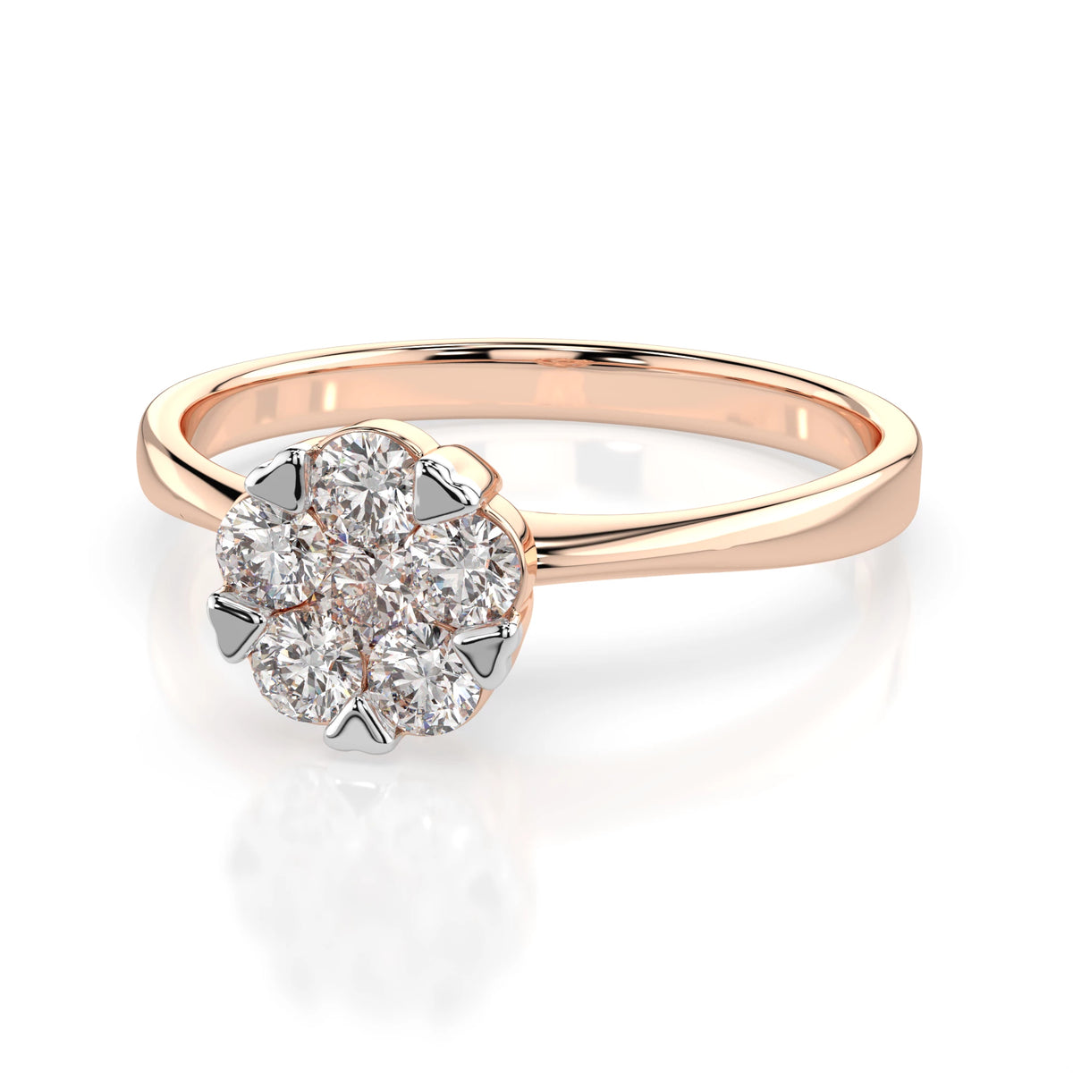 Inel din Aur cu Diamante, Forma Rotund Briliant, 0,37 CT