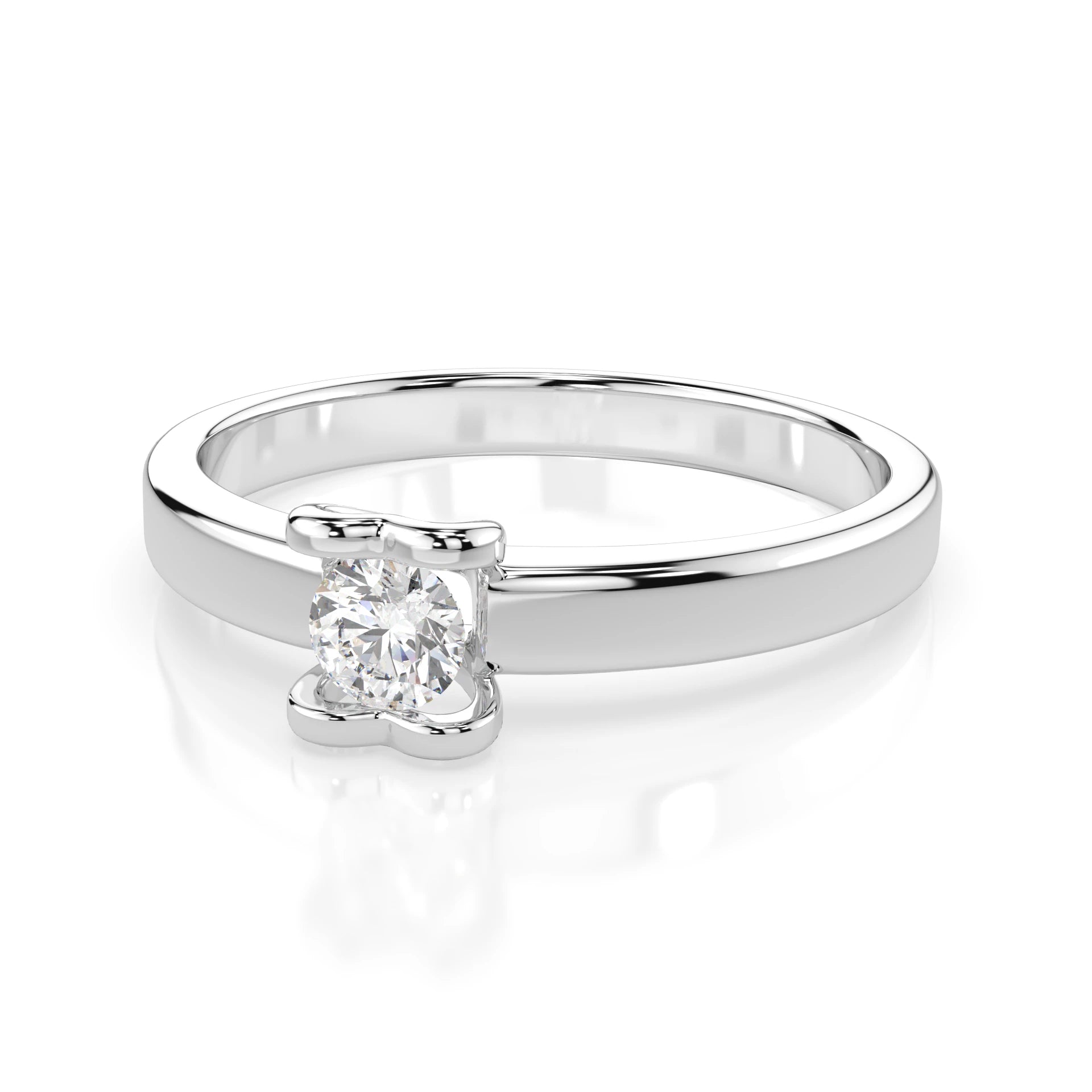 Inel de Logodnă Solitaire din Aur, Diamant Rotund Briliant 0.15 CT