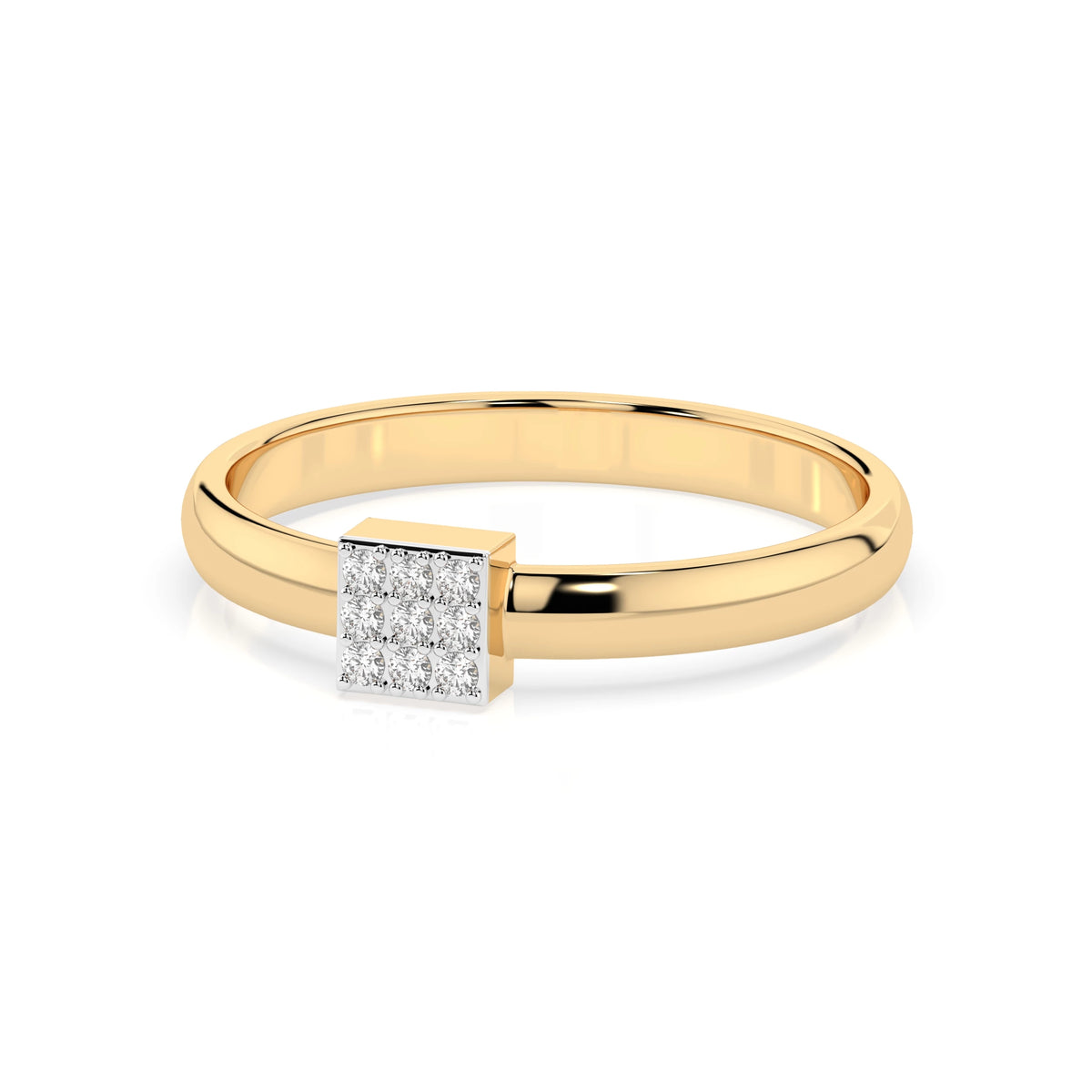 Inel din Aur cu Diamante, Forma Rotund Briliant, 0,05 CT