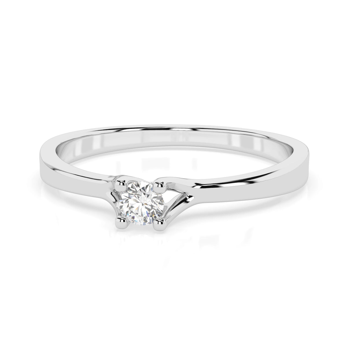 Inel de Logodnă Solitaire din Aur, Diamant Rotund Briliant 0,06 CT