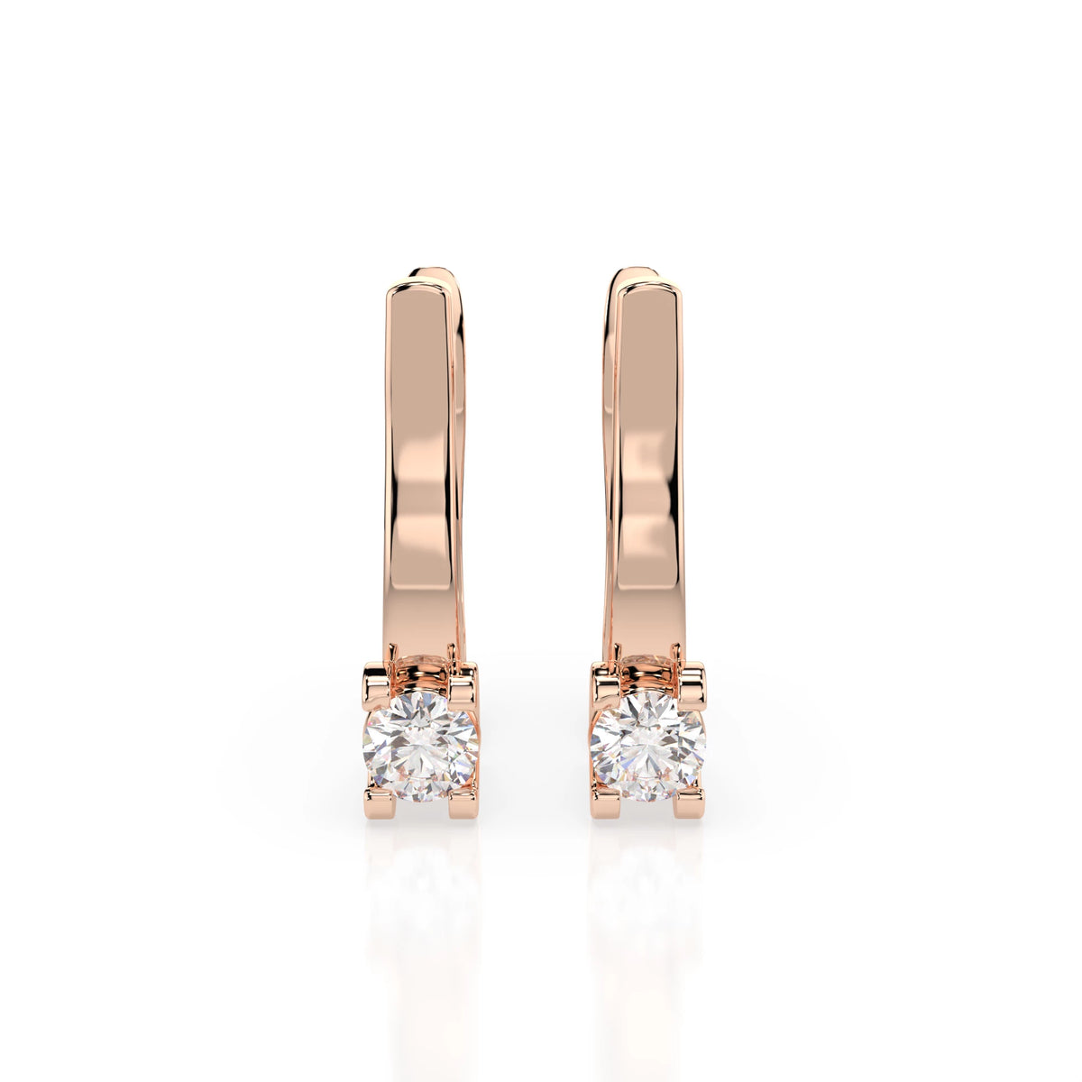 Cercei din Aur cu Diamante, Forma Rotund Briliant, 0,20 CT