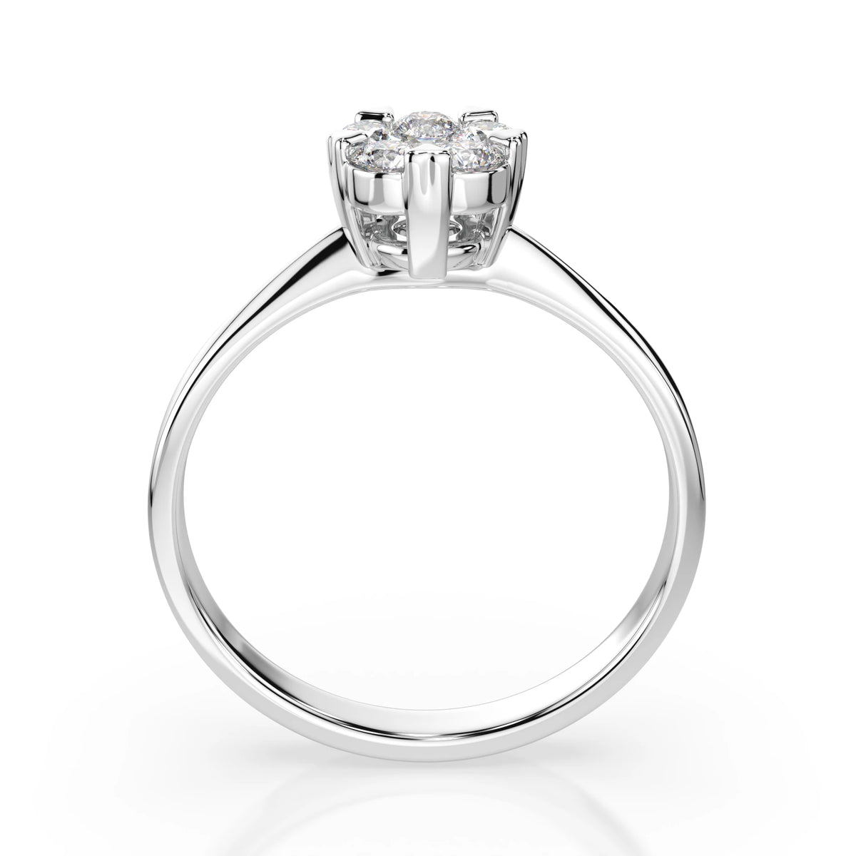 Inel din Aur cu Diamante, Forma Rotund Briliant, 0,37 CT