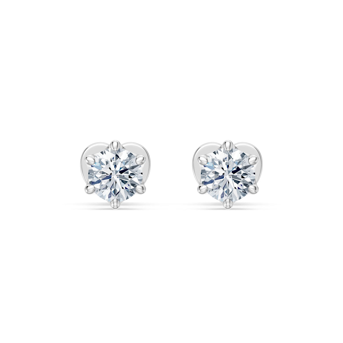 Cercei din Aur cu Diamante, Forma Rotund Briliant, 0,50 CT